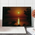 thumbnail image 1 of Nature Cutting Board, Sunset Horizon Skyline Reflection on the Sea Rural Fresh Dramatic View, Decorative Tempered Glass Cutting and Serving Board, Large Size, Red Scarlet Vermilion, by Ambesonne, 1 of 5