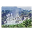 thumbnail image 1 of Nature Cutting Board, Waterfall Exotic Tropical Leaves Natural Swimming Pool Water Picture, Decorative Tempered Glass Cutting and Serving Board, Large Size, Forest Green Pale Blue, by Ambesonne, 1 of 1