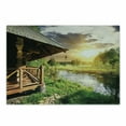 thumbnail image 1 of Nature Cutting Board, Wooden Country House by the Lake with Horizon Background Village Rural Life View, Decorative Tempered Glass Cutting and Serving Board, Small Size, Multicolor, by Ambesonne, 1 of 1