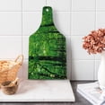 thumbnail image 1 of Nature Cutting Board, Woodland Tree Forest Jungle in Sunny Day Mother Earth Environment Picture, Tempered Glass Cutting and Serving Board, Wine Bottle Shape, Fern Green Seal Brown, by Ambesonne, 1 of 1