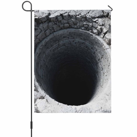 Nature Deep Well Garden Flag 12 x 18 Inches, Stone Piles Shadows Dark Space Mysterious Weather Proof Outdoor Patio Flags Double Sided Small Garden Decoration for Yard Outside Home