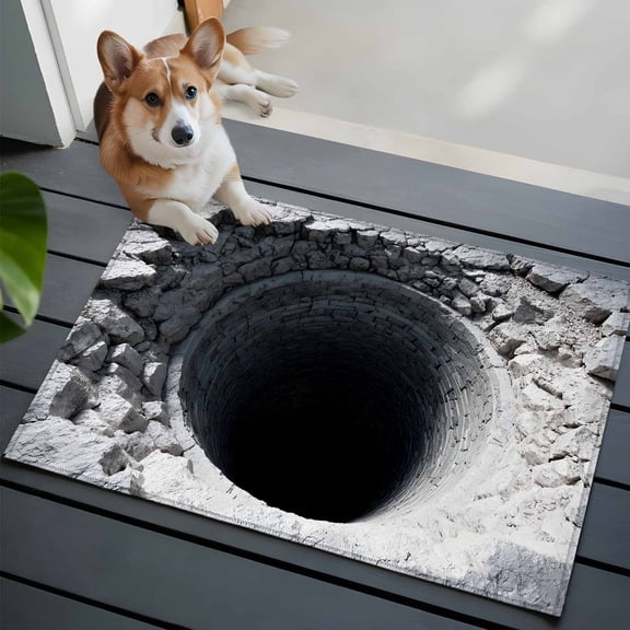 Nature Deep Well Small Area Rugs 2x3 Stone Piles Shadows Dark Space Mysterious Entryway Rugs Washable Door Mat, Low-Profile Area Rugs Non Slip Floor Carpet for Living Room Bedroom Home Office
