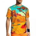 thumbnail image 1 of Nature Desert Sports T Shirt Summer Moon Print Classic T Shirts Hippie Tee Shirt For Mens, 1 of 5