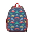 thumbnail image 1 of Nature Dino Art Student Backpack – Roaring Baby Dinosaur Print with Watercolor Flowers, Abstract Planets, and Jungle Illustration, 1 of 5