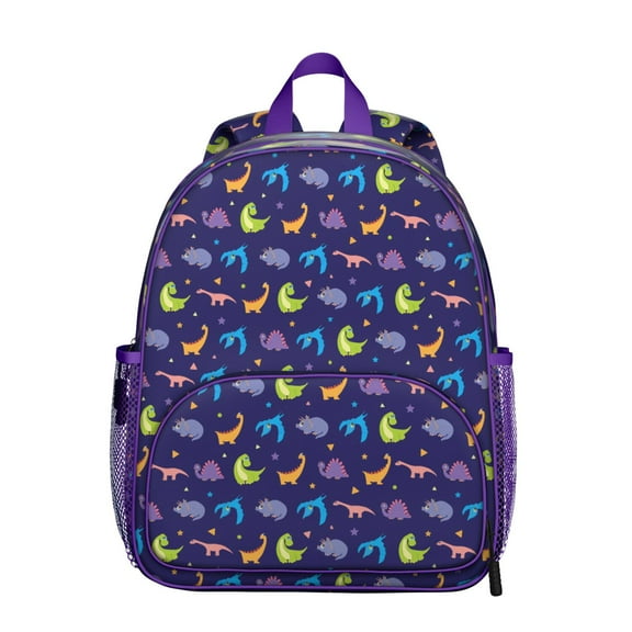 Nature Dino Print Student Backpack – Cute Dinosaur Pattern with Hand-drawn Jungle Vibes, Watercolor Abstract Style, and Roaring Dino