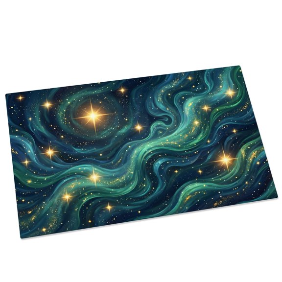 Nature Door Mat 16x24 Inch Fantasy Starry Sky Romantic Mystic Cosmic Vortex Bright Star Entryway Rug with Non-Slip Rubber, Front Door Mat Indoor Floor Mats for Living Room Bathroom Bedroom