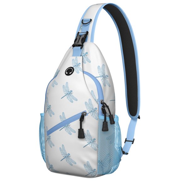 Nature Dragonfly Sling Backpack, Insect Lovers Print Crossbody Bag, Artistic Pattern Design for Travel and Daily Use