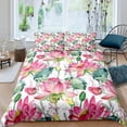 thumbnail image 1 of Nature Duvet Cover Fantasy Pond Water Lilies Floating Romantic Lotus Digital Art Bedroom rations Aqua Pink Green for Women, 1 of 5