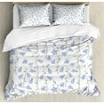 thumbnail image 1 of Nature Duvet Cover Set, Botany Composition of Bluebells Flourishing on a Plain Background, Decorative 3 Piece Bedding Set with 2 Pillow Shams, King Size, Lavender Blue and Sage Green, by Ambesonne, 1 of 3
