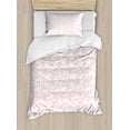 thumbnail image 1 of Nature Duvet Cover Set, Pattern with Soft Spring Branches Flourishing Flowers and Leaves Feminine Print, Decorative 2 Piece Bedding Set with 1 Pillow Shams, Twin Size, Coral White, by Ambesonne, 1 of 3
