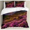 thumbnail image 1 of Nature Duvet Cover Set Queen Size, Flower Meadow on Mountain Valley with Horizon Sky Surreal Mother Earth Beauty Image, Decorative 3 Piece Bedding Set with 2 Pillow Shams, Multicolor, by Ambesonne, 1 of 3