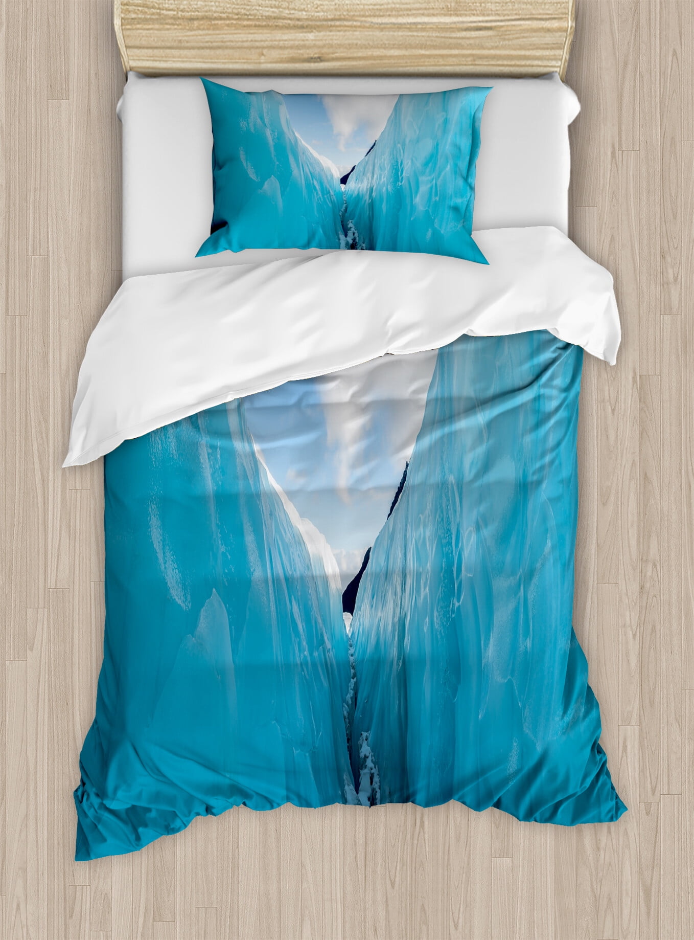 Nature Duvet Cover Sets, Frozen Ice Mountains in North South Polar ...