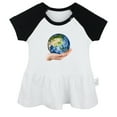 thumbnail image 1 of Nature Earth Pattern Dresses For Baby, Newborn Babies Skirts, Infant Princess Dress, 0-24M Kids Graphic Clothes (Black Raglan Dresses, 12-18 Months), 1 of 4