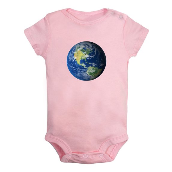 Nature Earth Pattern Rompers For Babies, Newborn Baby Unisex Bodysuits, Infant Jumpsuits, Toddler 0-24 Months Kids One-Piece Oufits (Pink, 18-24 Months)