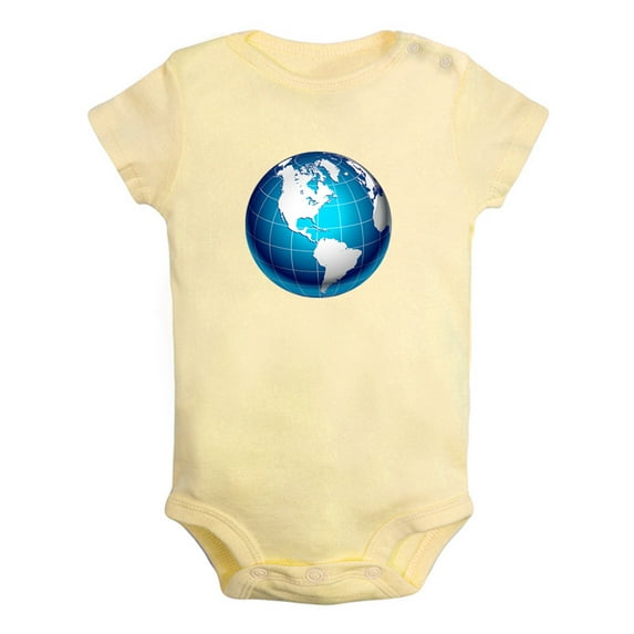 Nature Earth Pattern Rompers For Babies, Newborn Baby Unisex Bodysuits, Infant Jumpsuits, Toddler 0-24 Months Kids One-Piece Oufits (Yellow, 6-12 Months)