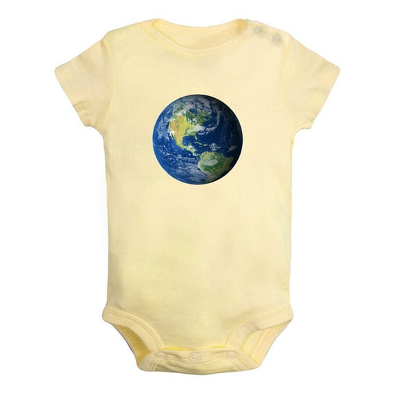 Nature Earth Pattern Rompers For Babies, Newborn Baby Unisex Bodysuits, Infant Jumpsuits, Toddler 0-24 Months Kids One-Piece Oufits (Yellow, 6-12 Months)