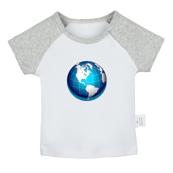 Nature Earth Pattern T shirt For Baby, Newborn Babies T-shirts, Infant Tops, 0-24M Kids Graphic Tees Clothing (Short Gray Raglan T-shirt, 12-18 Months)