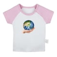thumbnail image 1 of Nature Earth Pattern T shirt For Baby, Newborn Babies T-shirts, Infant Tops, 0-24M Kids Graphic Tees Clothing (Short Pink Raglan T-shirt, 18-24 Months), 1 of 4
