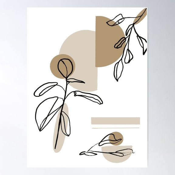 Nature Elements Poster Wall Art, Modern Wall Decor For Living Room Bedroom, 8x12 UNFRAMED