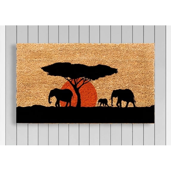 Nature Elephant Doormat Africa Decor Doormat Housewarming Gift Front Door Decor Door Mat Porch Decor Funny Door mat Funny Door Mat Housewarming Gift Indoor Outdoor Door mat 16x24 Inches