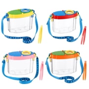 4 Pcs Bugs Catcher, Bugs Habitat with Magnified Viewer and Tweezers, Portable Insect Viewer Kit with Shoulder Strap for Outdoor Science Nature Exploration