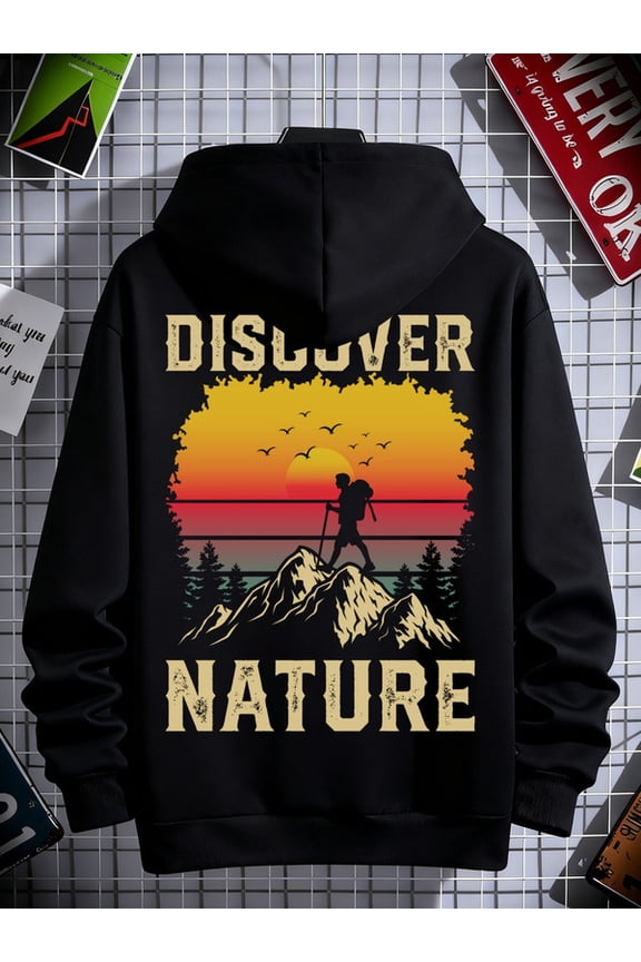 Nature Explorer hoodies & sweatshirt Camping mens regular fit black Regular Fit, Everyday Comfort, Comfortable Casualwear, Urban Style, aesthetic funny guys Casual Unisex hoodie