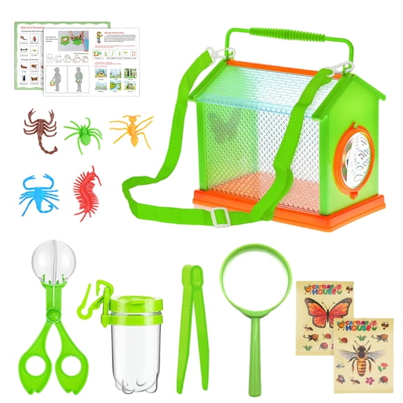 Nature Explorers Set for Kids Ages 4-12, Includes Observation Box, Butterfly Net Catcher, Outdoor Discovery