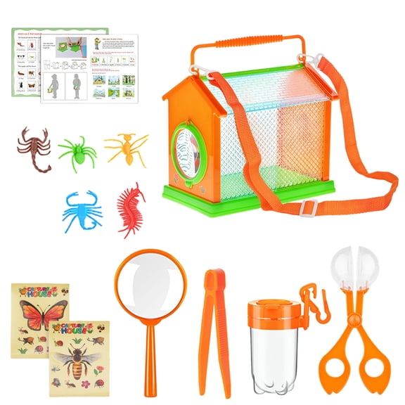 Nature Explorers Set for Kids Ages 4-12, Includes Observation Box, Butterfly Net Catcher, Outdoor Discovery
