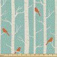 thumbnail image 1 of Ambesonne Nature Fabric by the Yard Upholstery, Dotted Tree and Birds, 3 Yards, Sea Green Orange, 1 of 5