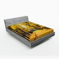 thumbnail image 1 of Nature Fitted Sheet, Autumn Fall Season Trees Falls Dried Leaves Scenery on Road Path Photo Artwork, Soft Decorative Fabric Bedding, Queen Size, Yellow and Green, by Ambesonne, 1 of 2