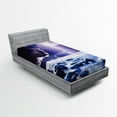 thumbnail image 1 of Ambesonne Nature Fitted Sheet, Mystic Dark Sky Scenery, Twin Size, Blue Purple, 1 of 2
