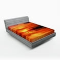 thumbnail image 1 of Ambesonne Nature Fitted Sheet, Dramatic Sunset Lake, Queen Size, Red Vermilion Marigold, 1 of 2