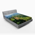 thumbnail image 1 of Ambesonne Nature Fitted Sheet, Idyllic Scenery, Full Size, Green, 1 of 2