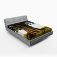 thumbnail image 1 of Nature Fitted Sheet, Majestic Oak Tree on Grass Estonia Northern Europe Rural in Summer Landscape, Soft Decorative Fabric Bedding, Queen Size, Cocoa Fern Green, by Ambesonne, 1 of 2
