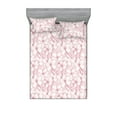 thumbnail image 1 of Nature Fitted Sheet & Pillow Sham Set, Watercolor Style Pinkish-Tone Sakura Flowers Pattern Japanese Art, Decorative Printed 3 Piece Bedding Decor, Calking, Soft Pink Rose and White, by Ambesonne, 1 of 2