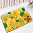 thumbnail image 1 of Nature Flowers Bath Mat Set Pink Lotus Green Leaves Rose Butterfly Scenery Bathroom Decor Carpet Non-Slip Rugs Toilet Lid Cover, 1 of 5
