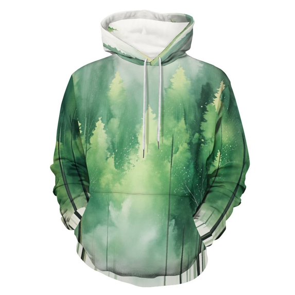 Nature Forest (3)-1 Men's Women Vintage 3D Hooded Sweatshirt - All-Season Loose Fit Streetwear