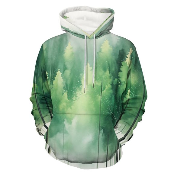 Nature Forest (3)-1 Men's Women Vintage 3D Hooded Sweatshirt - All-Season Loose Fit Streetwear