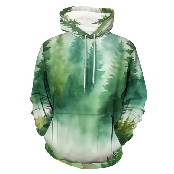 Nature Forest (3)-2 Men's Women Vintage 3D Hooded Sweatshirt - All-Season Loose Fit Streetwear