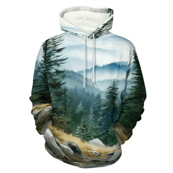 Nature Forest 3D Print Hoodie Men Women Autumn Thin Pullover Sweatshirt Vintage Streetwear Tops