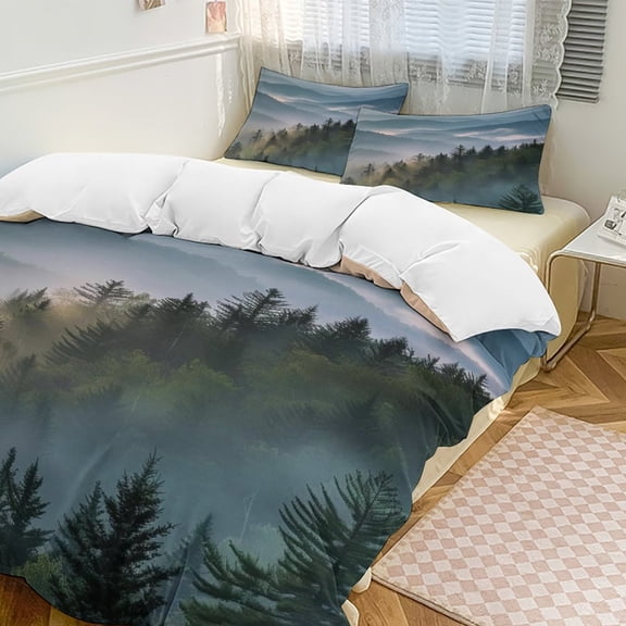 Nature Forest Bedding Set Duvet Cover Couple Bedclothes Pillowcase Customized Home Textiles Bed Set for Full Size
