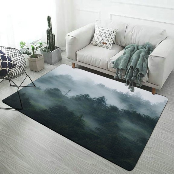 Nature Forest Carpet for Home Decoration Soft Comfy Rugs for Bedroom Room Living Room Bathroom Entrance Door Non-slip Comfort Mat 47"x 31.5"