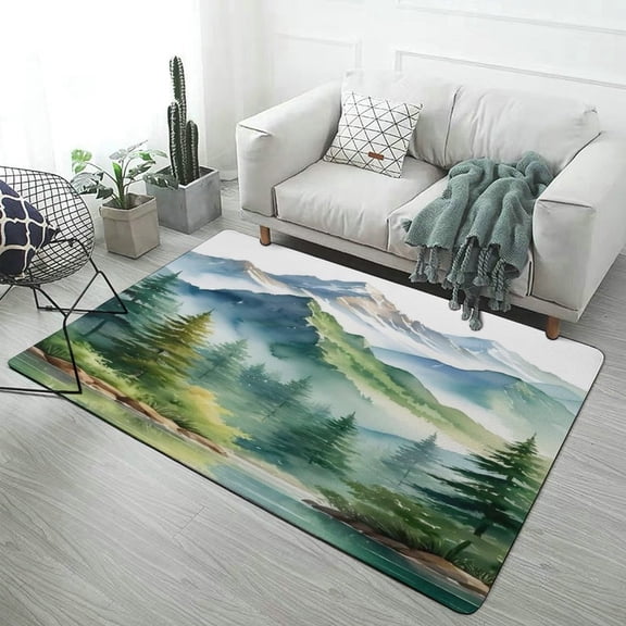 Nature Forest Carpet for Home Decoration Soft Comfy Rugs for Bedroom Room Living Room Bathroom Entrance Door Non-slip Comfort Mat 47"x 31.5"
