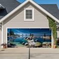 thumbnail image 1 of Nature Forest Garage Door Cover Banner 7 x 8 FT, Blue Sky Mountain Stone Lake Landscape Garage Door Curtains Backdrop with Grommets for Indoor Outdoor Wall Party Porch Yard Decorations Background, 1 of 9