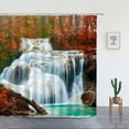 thumbnail image 1 of Nature Forest Landscape Shower Curtains Waterfall Plants Trees Spring Rural Scenery Fabric Print Bathroom r Bath Curtain Set, 1 of 7
