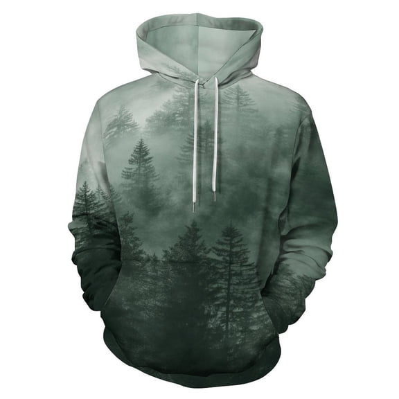 Nature Forest Men's Women Vintage 3D Hooded Sweatshirt - All-Season Loose Fit Streetwear