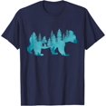 thumbnail image 1 of Nature Forest Mountains Trees Wildlife Animal Brown Bear Unisex T-Shirt for Men Women Kids Toddler,Navy Color,Size 4T, 1 of 5
