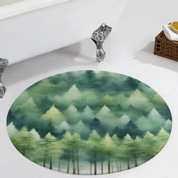 Nature Forest Round Area Rugs for Bedroom Living Room, 3FT Soft Comfy Indoor Circle Carpets, Carpet Home Decor Floor Mat
