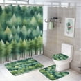 thumbnail image 1 of Nature Forest Shower Curtain Bathroom Sets Toilet Lid Rug, Bath Mat And Contour Mat, Shower Curtain 4Pcs, 1 of 6