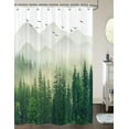 thumbnail image 1 of Nature Forest Shower Curtain, RV Shower Curtain for Travel Trailer Bathroom, Farmhouse Camping RV Shower Curtain for Camper, Happy Camper Shower Curtain with Hooks 47X64inch, 1 of 5